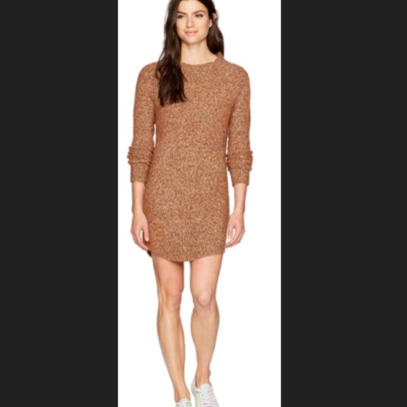 Prana CADWELL Knit Organic Cotton Sweater Tunic Dress in Adobe Brown M W33170236 - Picture 2 of 9